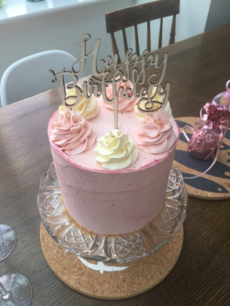 Gold Splatter Pink Buttercream Birthday