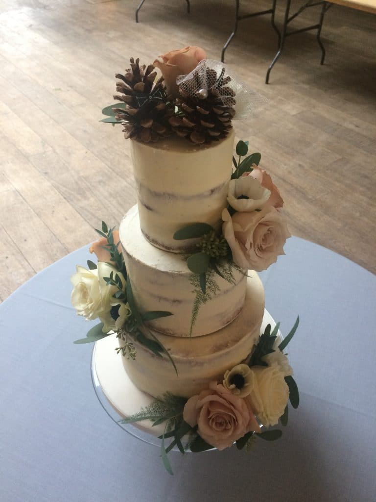 Semi Naked, Fresh Flowers, Pine Cone toppers