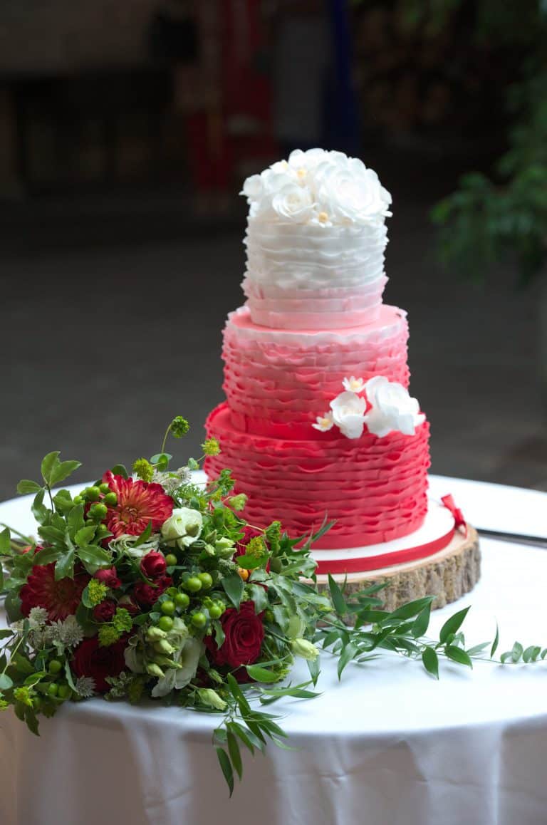 Ombre Red Frills, Sugar Flowers